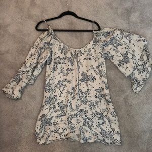 Parker silk shoulder cut out tunic